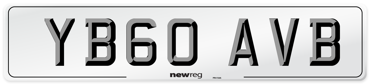 YB60 AVB Number Plate from New Reg
